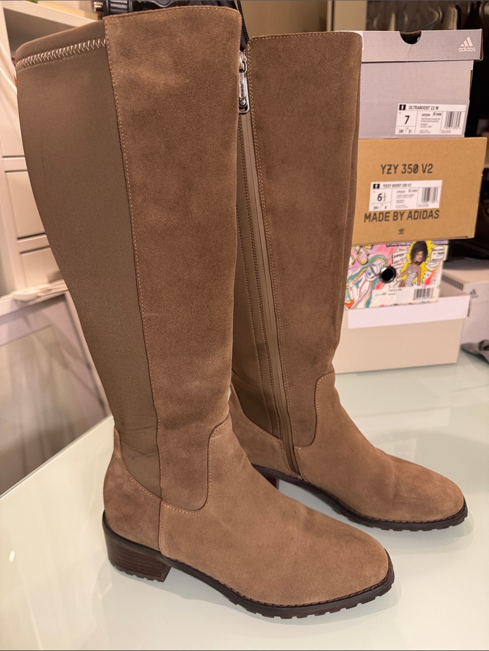 Blondo Suede Tall Pull-On Boots in Brown